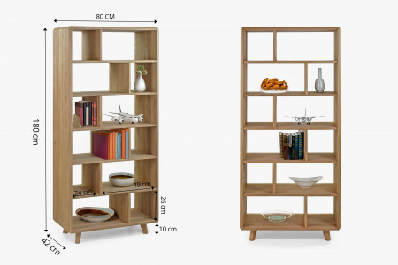 Masivní dubová obývací stěna , barva bianco , Obývací stěny- 5