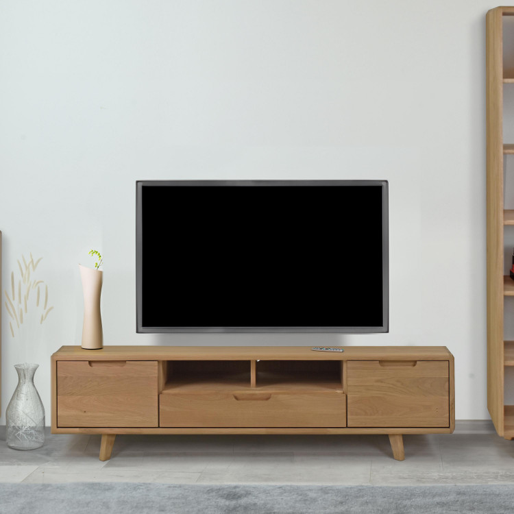 Masivní dubová obývací stěna , barva bianco , Obývací stěny- 2