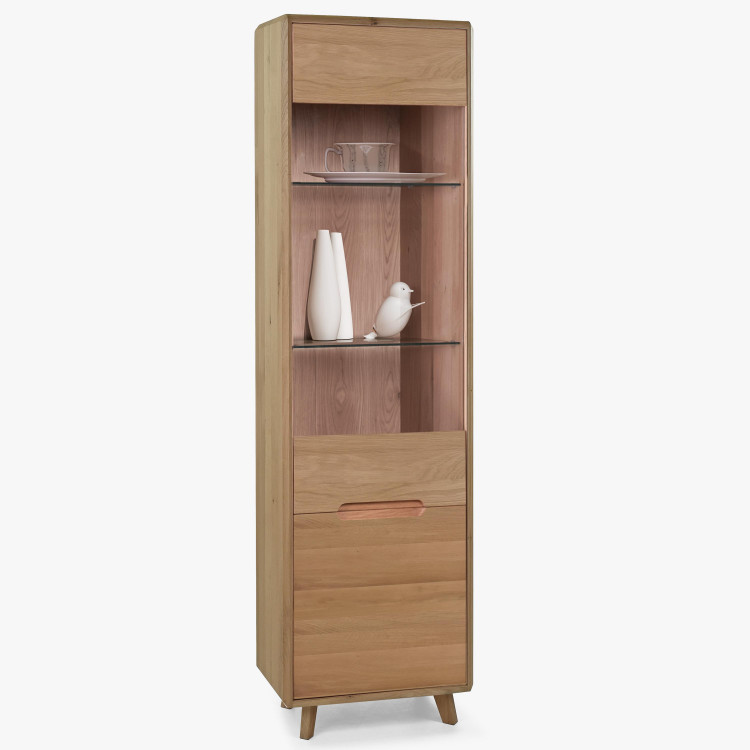 Masivní dubová obývací stěna , barva bianco , Obývací stěny- 9