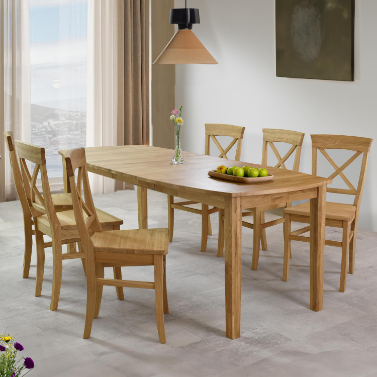 Jídelní set dubový masiv pro 6 lidí , Jídelní sety- 1