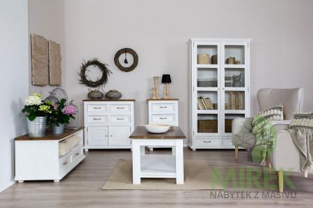 Dvojdverová vitrína Provence - drevená , nábytok Provence- 10