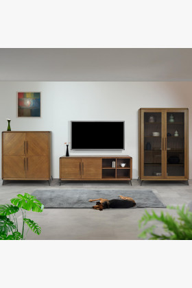 Nábytek do obývacího pokoje barva ořech , Obývací stěny- 1