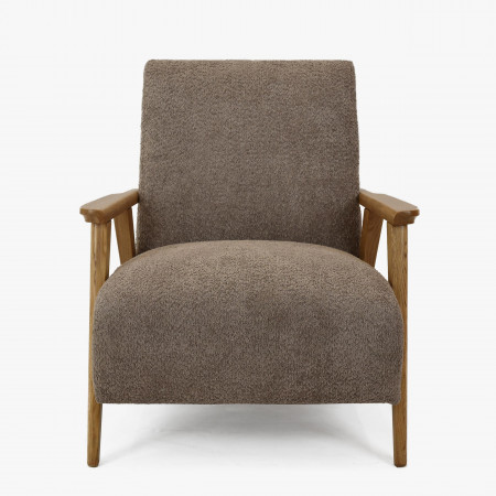 Křeslo z dřevěnými ručkami barva hnědošedá , Křesla ke sedačkám - ušáky- 5