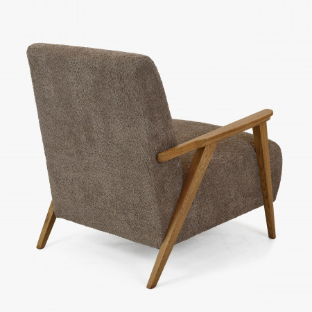 Křeslo z dřevěnými ručkami barva hnědošedá , Křesla ke sedačkám - ušáky- 4