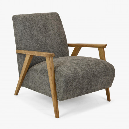 Křeslo z dřevěnými ručkami barva grafitová , Křesla ke sedačkám - ušáky- 1