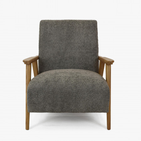 Křeslo z dřevěnými ručkami barva grafitová , Křesla ke sedačkám - ušáky- 3