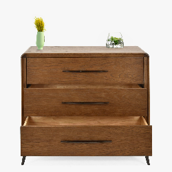 3 zásuvková komoda v barvě ořech, Lisabon , Komody- 3