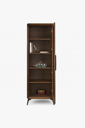 Jednodveřová vitrina Lisabon barva ořech , Vitríny- 1 2