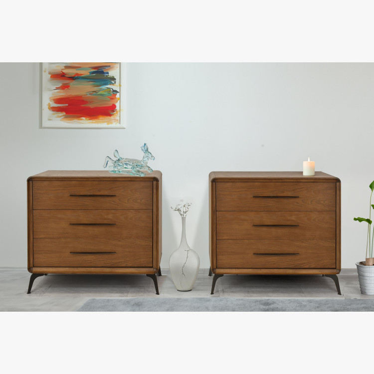 3 zásuvková komoda v barvě ořech, Lisabon , Komody- 8