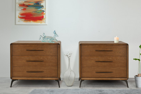 3 zásuvková komoda v barvě ořech, Lisabon , Komody- 8