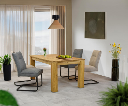 Židle s kovovýma nohama, šedá látka , Jídelní židle- 8