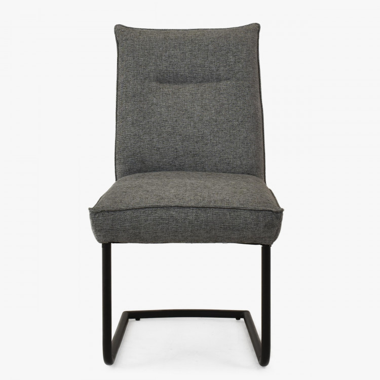 Židle s kovovýma nohama, šedá látka , Jídelní židle- 3