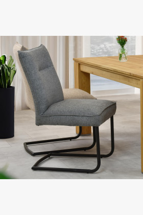 Židle s kovovýma nohama, šedá látka , Jídelní židle- 1 2