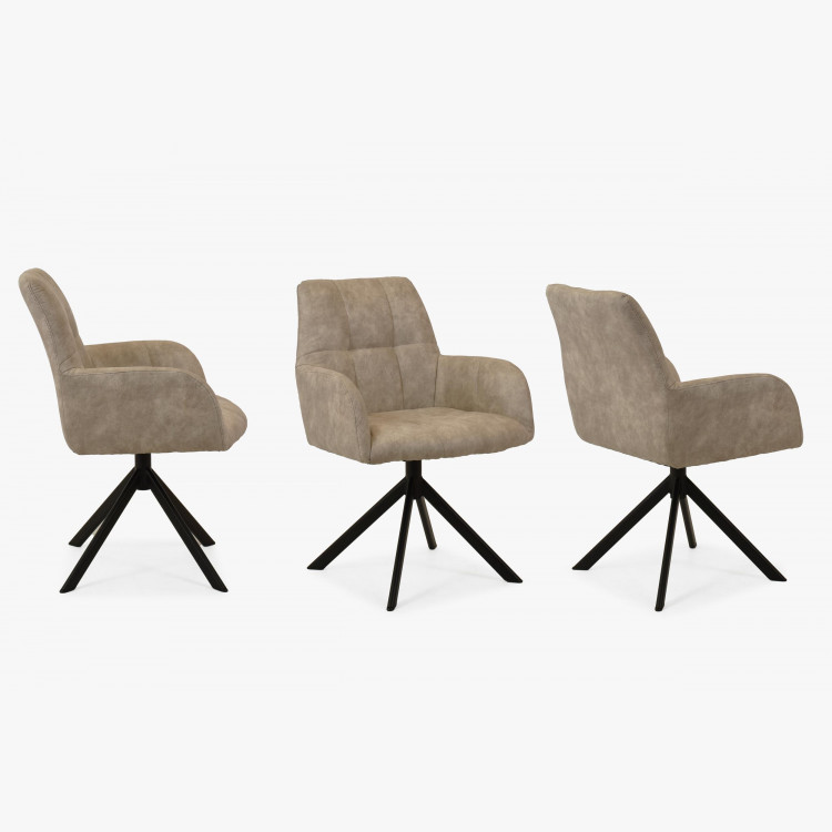 Křeslo s kovovýma nohama a otočným sedákem , Jídelní židle- 6