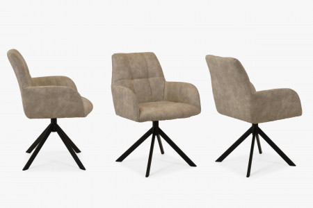 Křeslo s kovovýma nohama a otočným sedákem , Jídelní židle- 6