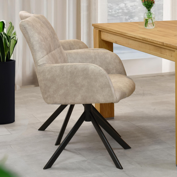 Křeslo s kovovýma nohama a otočným sedákem , Jídelní židle- 2