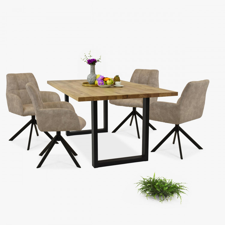 Křeslo s kovovýma nohama a otočným sedákem , Jídelní židle- 8