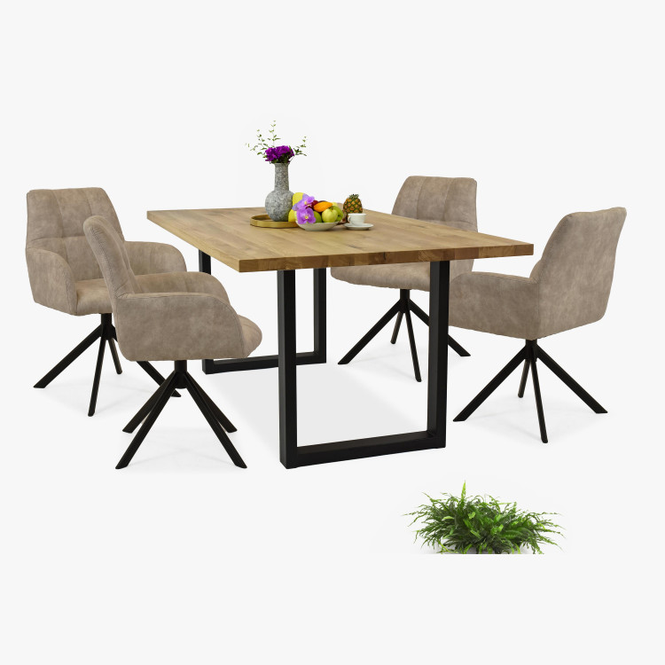 Křeslo s kovovýma nohama a otočným sedákem , Jídelní židle- 9