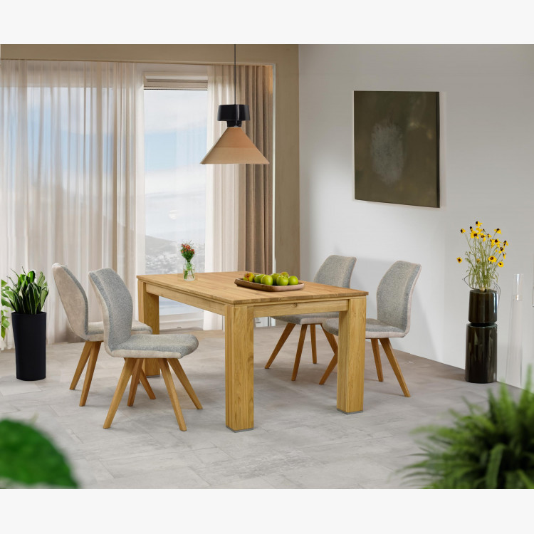 Šedá látková židle s dřevěnýma nohama , Jídelní židle- 8