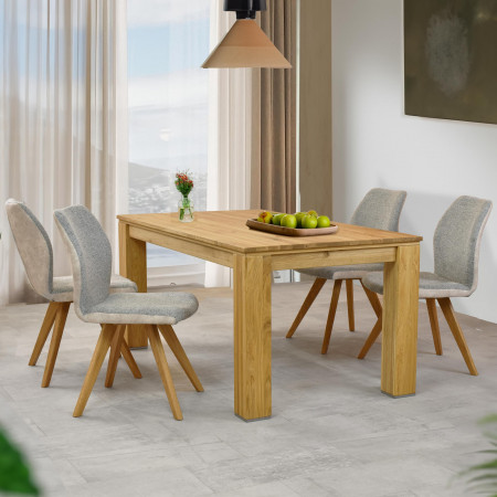 Šedá látková židle s dřevěnýma nohama , Jídelní židle- 7