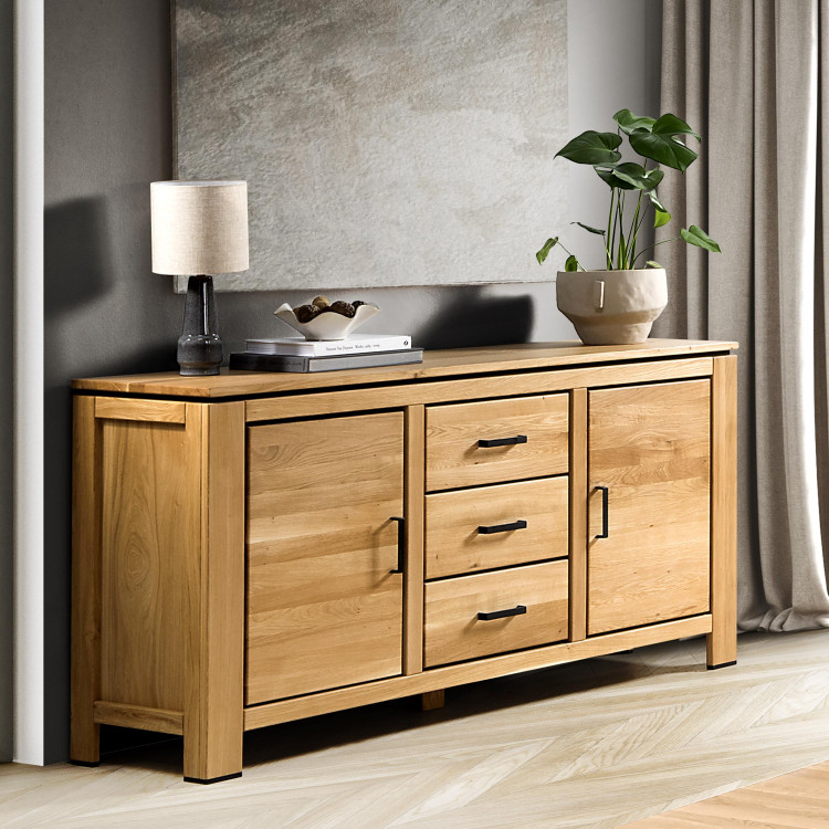 Dubová komoda s černými úchytkami , Komody- 2