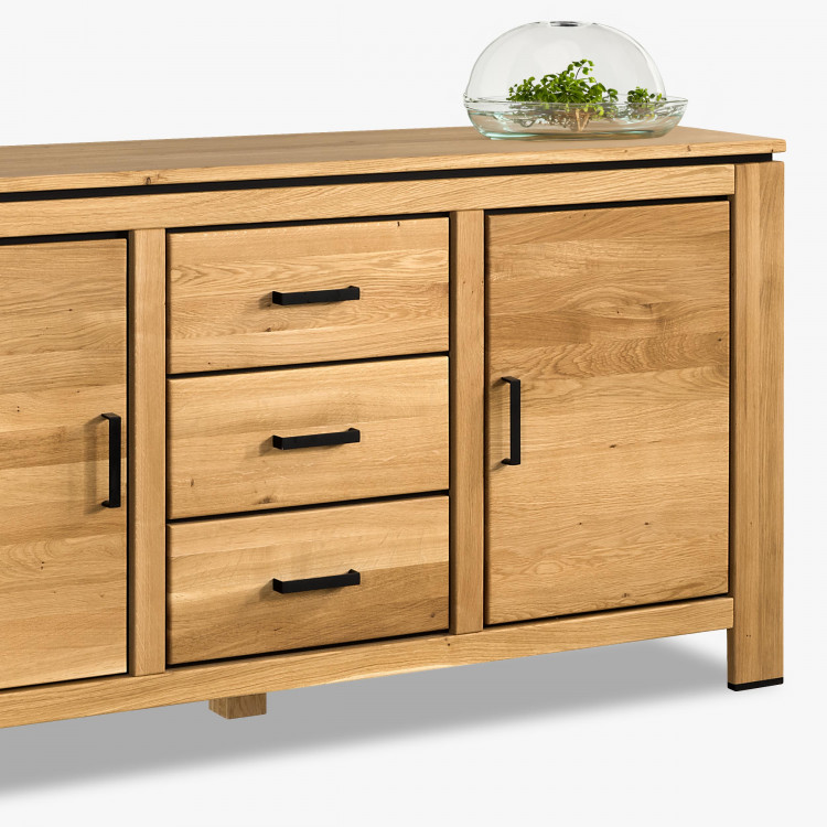 Dubová komoda s černými úchytkami , Komody- 5