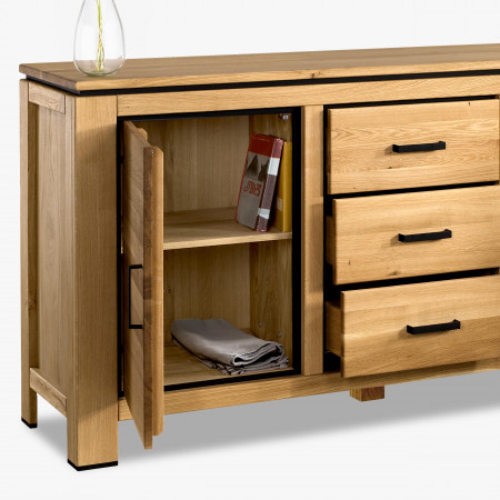 Dubová komoda s černými úchytkami , Komody- 6