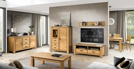 Dubová komoda s černými úchytkami , Komody- 11