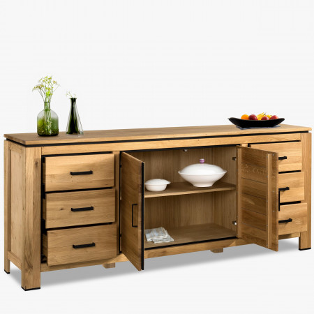 Dlhá dubová komoda s černými úchytkami , Komody- 2