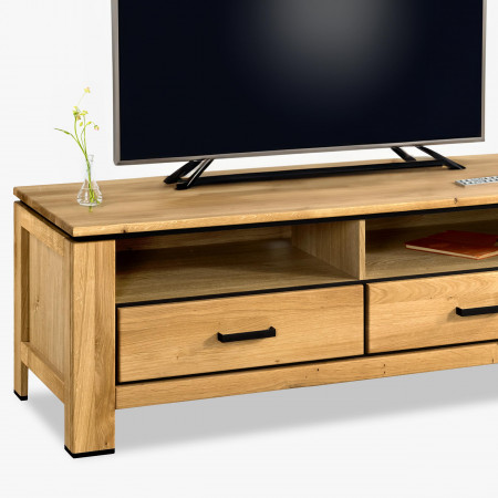 Dubová televizní komoda s černými úchyty , TV stolky, Tv Komody- 4