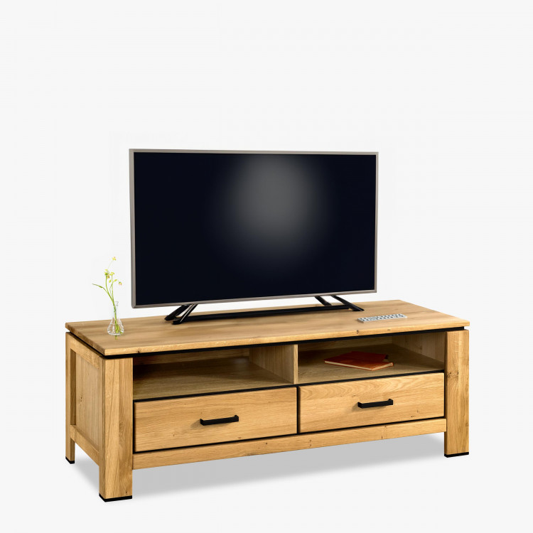 Dubová televizní komoda s černými úchyty , TV stolky, Tv Komody- 1