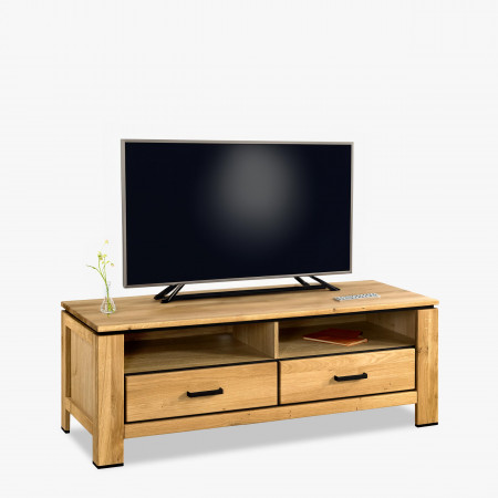 Dubová televizní komoda s černými úchyty , TV stolky, Tv Komody- 1