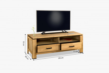 Dubová televizní komoda s černými úchyty , TV stolky, Tv Komody- 6