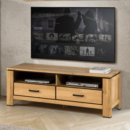 Dubová televizní komoda s černými úchyty , TV stolky, Tv Komody- 2