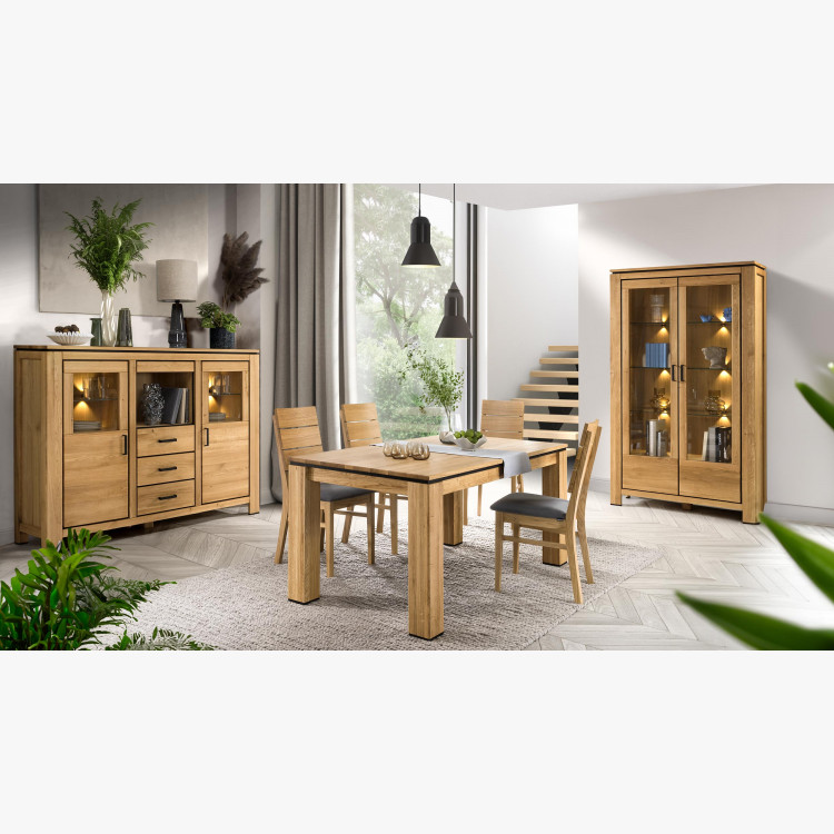 Dřevěná dvoudveřová vitrina se sklem , Kredence a príborníky- 11