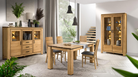 Dřevěná dvoudveřová vitrina se sklem , Kredence a príborníky- 11