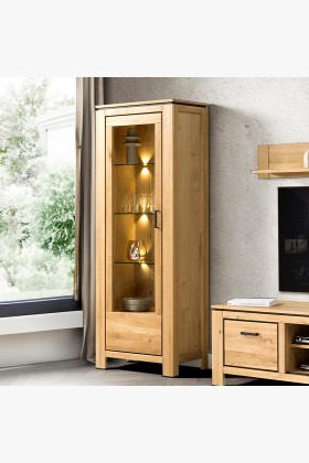 Dubová vitrina jednodveřová - levá , Vitríny- 1 2