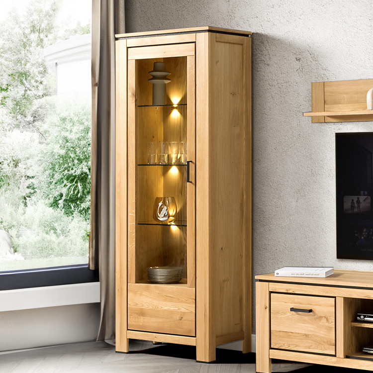 Dubová vitrina jednodveřová - levá , Vitríny- 2