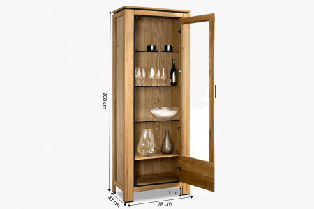 Dubová vitrina jednodveřová - prava , Vitríny- 12