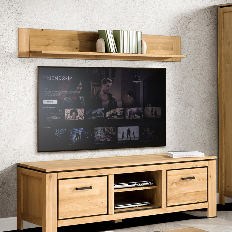 Dubová dlhá televizní komoda s černými úchyty , TV stolky, Tv Komody- 12