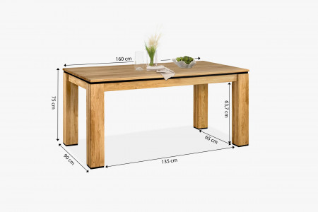 Dřevěný dubový stůl 160 x 90 cm , Jídelní stoly- 16