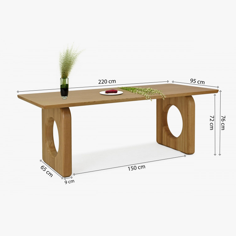Designový jídelní stůl dub 220 x 95 cm , Jídelní stoly- 13