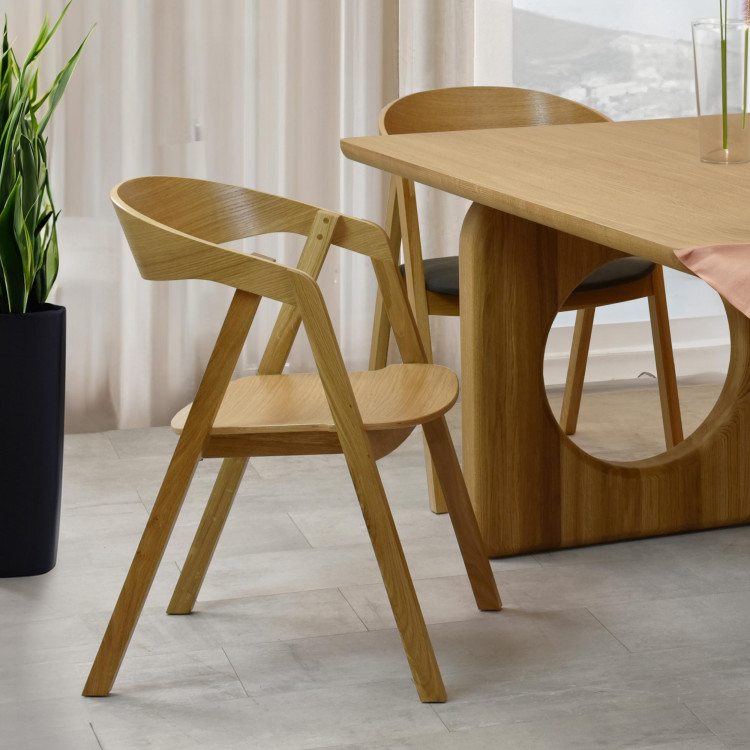 Stohovatelná dubová židle - celodřevěná , Jídelní židle- 2