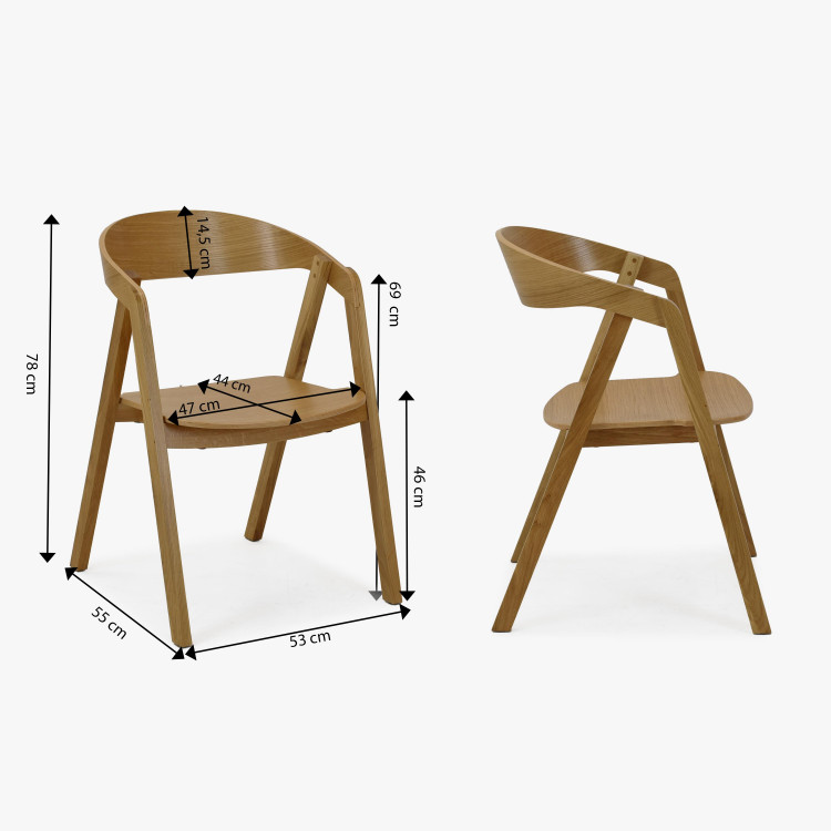 Stohovatelná dubová židle - celodřevěná , Jídelní židle- 7