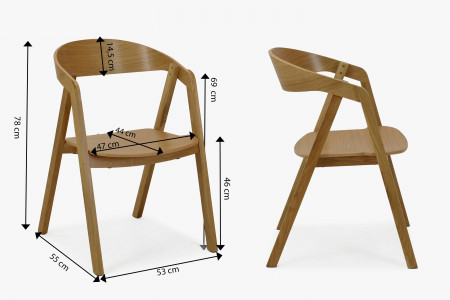 Stohovatelná dubová židle - celodřevěná , Jídelní židle- 7
