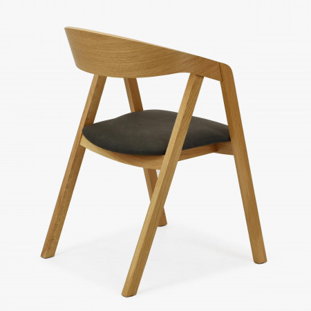 Stohovatelná dubová židle - tmavý sedák , Jídelní židle- 7