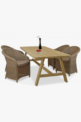 Gartentisch Fichte 200x100 cm grau gebürstet wetterfest 2