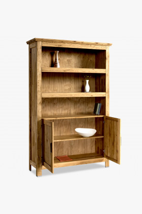 Masívni dubový regál s dvířky, Alexandra 13 , Vitríny- 1 2