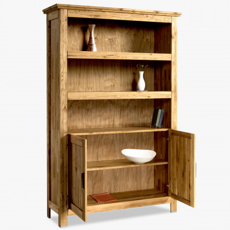 Masívni dubový regál s dvířky, Alexandra 13 , Vitríny- 2