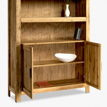 Masívni dubový regál s dvířky, Alexandra 13 , Vitríny- 10